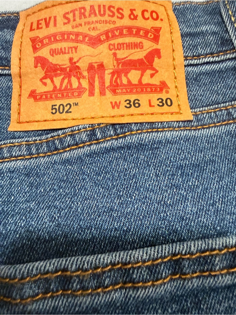 Levi's 502 Regular Taper Fit Men's Jeans - Blue-36x30 New without Tags